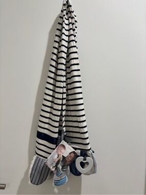 Striped Navy and White Entertainment Scarf